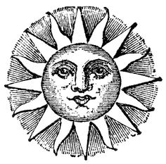 Sun woodcut